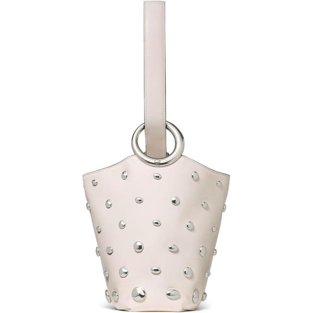 imageKate Spade New York Womens Halo Fine Grain Leather Mini BucketStudded Cream