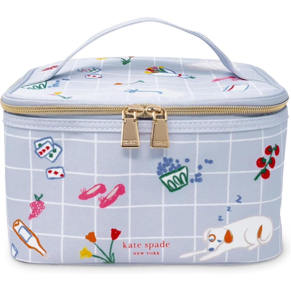 imagekate spade new york Insulated Lunch Tote Small Lunch Cooler Cute Lunch Bag for Women Thermal Bag with Double Zipper Close and Carrying Handle Park Picnic