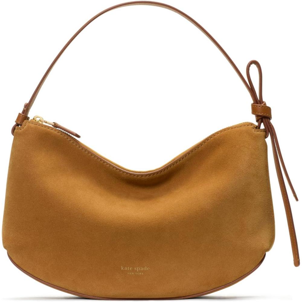 imagekate spade new york Loop Pebbled Leather ShoulderHickory Bark Suede