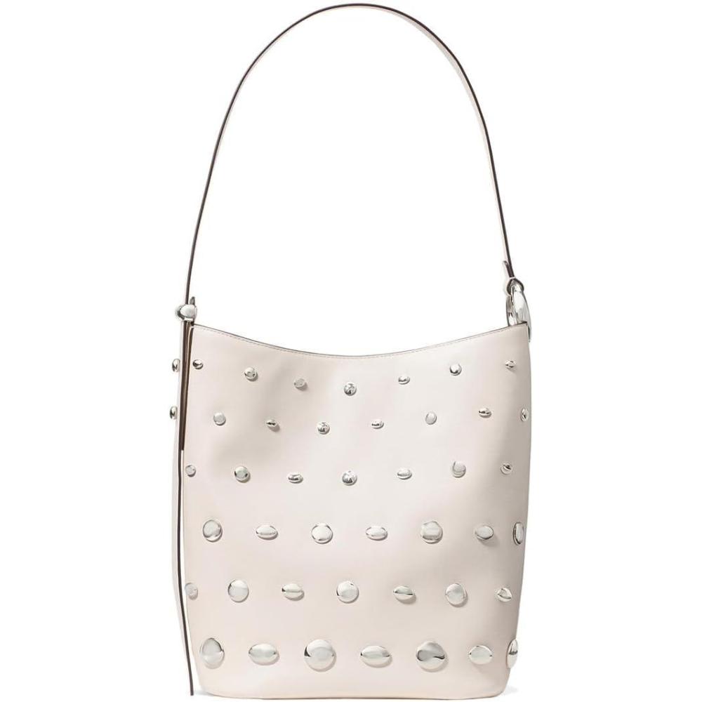 imagekate spade new york womens Halo Fine Grain Leather Large BucketStudded Cream