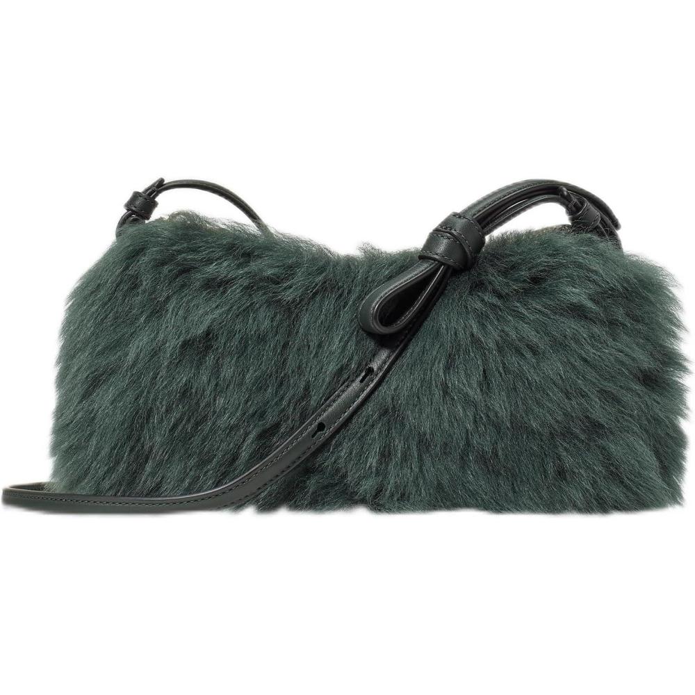 imagekate spade new york womens Loop Pebbled Leather CrossbodyShearling Deep Evergreen