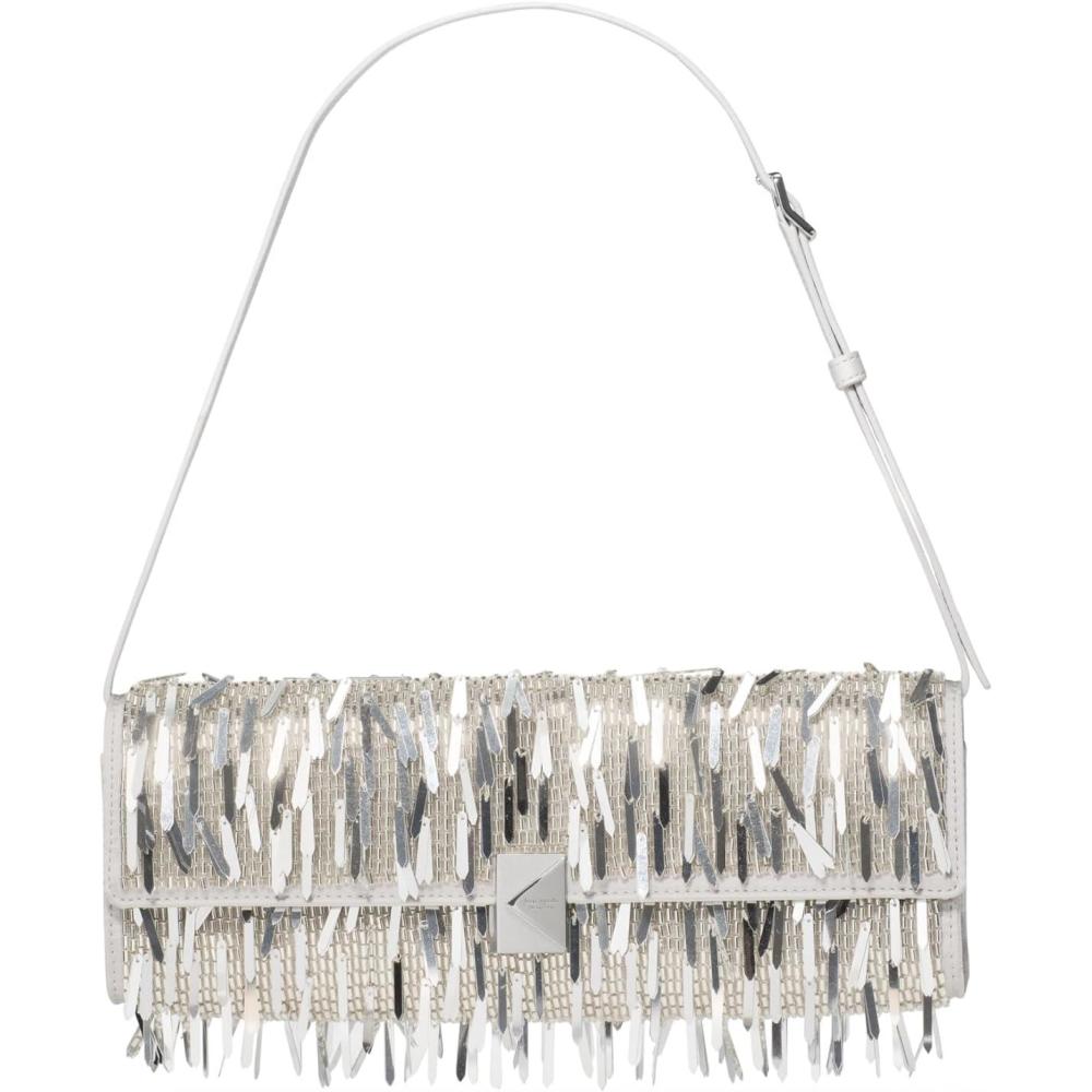 imagekate spade new york womens Novelty 3d Crossbody BagSilver Embellished Fringe