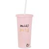 imagekate spade new york Acrylic Bridal Tumbler with Lid and Straw 20 oz Tumbler for Bride to Be Slim Double Wall Tumbler Miss to Mrs Blush