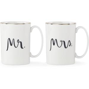 Kate Spade New York Bridal Party Mrs. 2Pc Mug Set, 1.55 LB, White(Mug Set  Mr. & Mrs.)