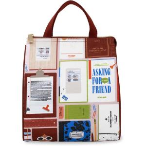 Kate Spade New York Portable Soft Cooler Lunch Bag with Silver Insulated Interior Lining and Storage Pocket, Floral Garden(Book Club)