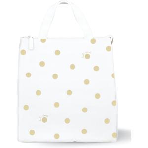 Kate Spade New York Portable Soft Cooler Lunch Bag with Silver Insulated Interior Lining and Storage Pocket, Floral Garden(Gold Dot With Script)
