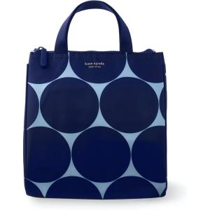 Kate Spade New York Portable Soft Cooler Lunch Bag with Silver Insulated Interior Lining and Storage Pocket, Floral Garden(Joy Dot)