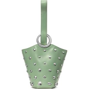 Kate Spade New York Womens Halo Fine Grain Leather Mini Bucket(Studded Crisp Sage)