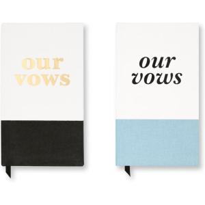 kate spade new york Our Vows Vow Hardcover 4 x 7 Notebook Journals with 80 Lined Pages, Set of 2 for Weddings, Blue and Black, Our Vows