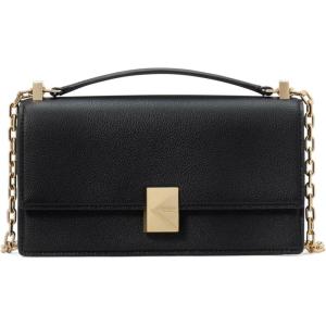 kate spade new york womens Deco Mini Leather Flap Chain Crossbody(Black)