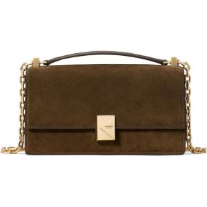 kate spade new york womens Deco Mini Leather Flap Chain Crossbody(Burnt Sage)