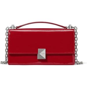 kate spade new york womens Deco Mini Leather Flap Chain Crossbody(Dark Scarlet)