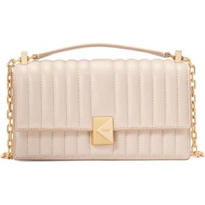 kate spade new york womens Deco Mini Leather Flap Chain Crossbody(Quilted Milk Glass)