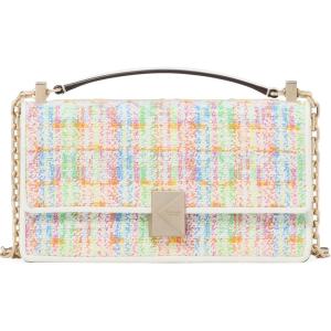 kate spade new york womens Deco Mini Leather Flap Chain Crossbody(Tweed Multi)
