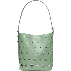 kate spade new york womens Halo Fine Grain Leather Bucket(Studded Crisp Sage)