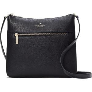 kate spade new york womens Lena Pebbled Leather Swingpack Crossbody(Black)