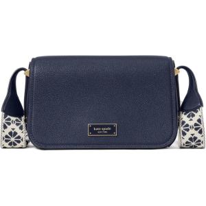 kate spade new york womens Liv Small Flap Crossbody(Parisian Navy With Webbed Strap)