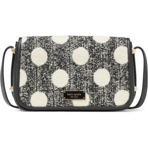 kate spade new york womens Liv Small Flap Crossbody(Tweed Polka Dot Black Multi)