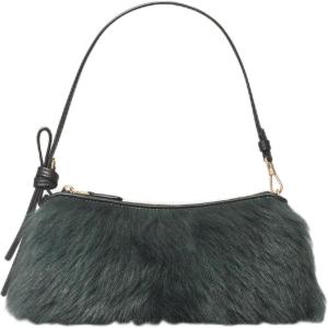 kate spade new york womens Loop Pebbled Leather Pochette(Shearling Deep Evergreen)