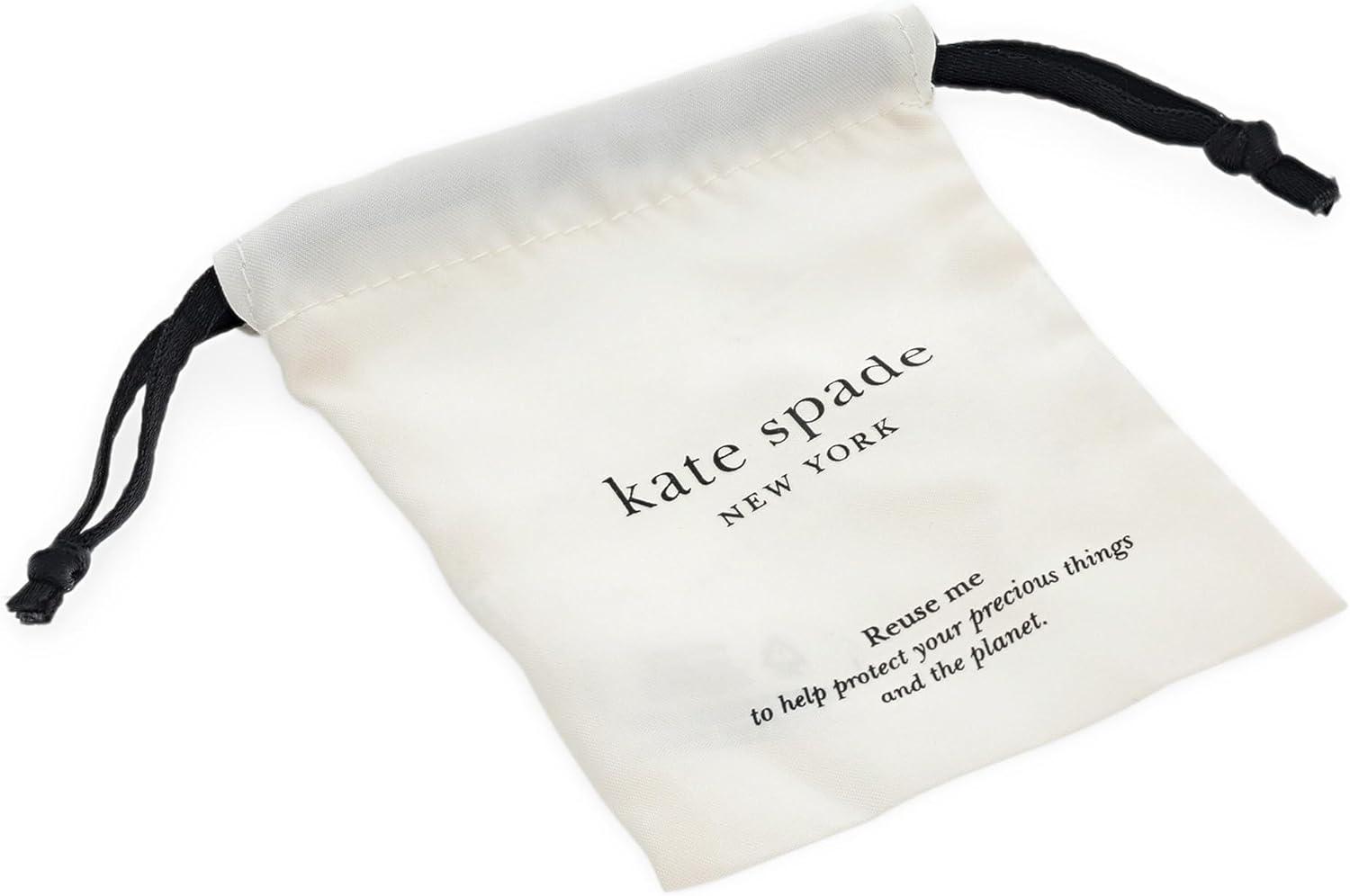 imageKate Spade New York Brass Sculpted Spade Statement Drop Huggies SilverGold Cubic Zirconia Embellished Dangle Earrings