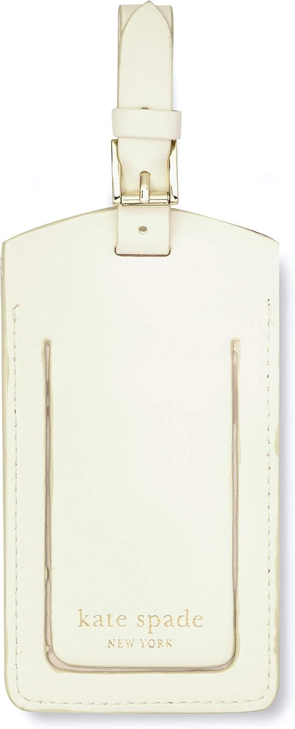 imageKate Spade New York White Vegan Leather Luggage Tag Bridal Gift for Bride Cute Travel Tag for Honeymoon Durable Suitcase Tag Miss to Mrs