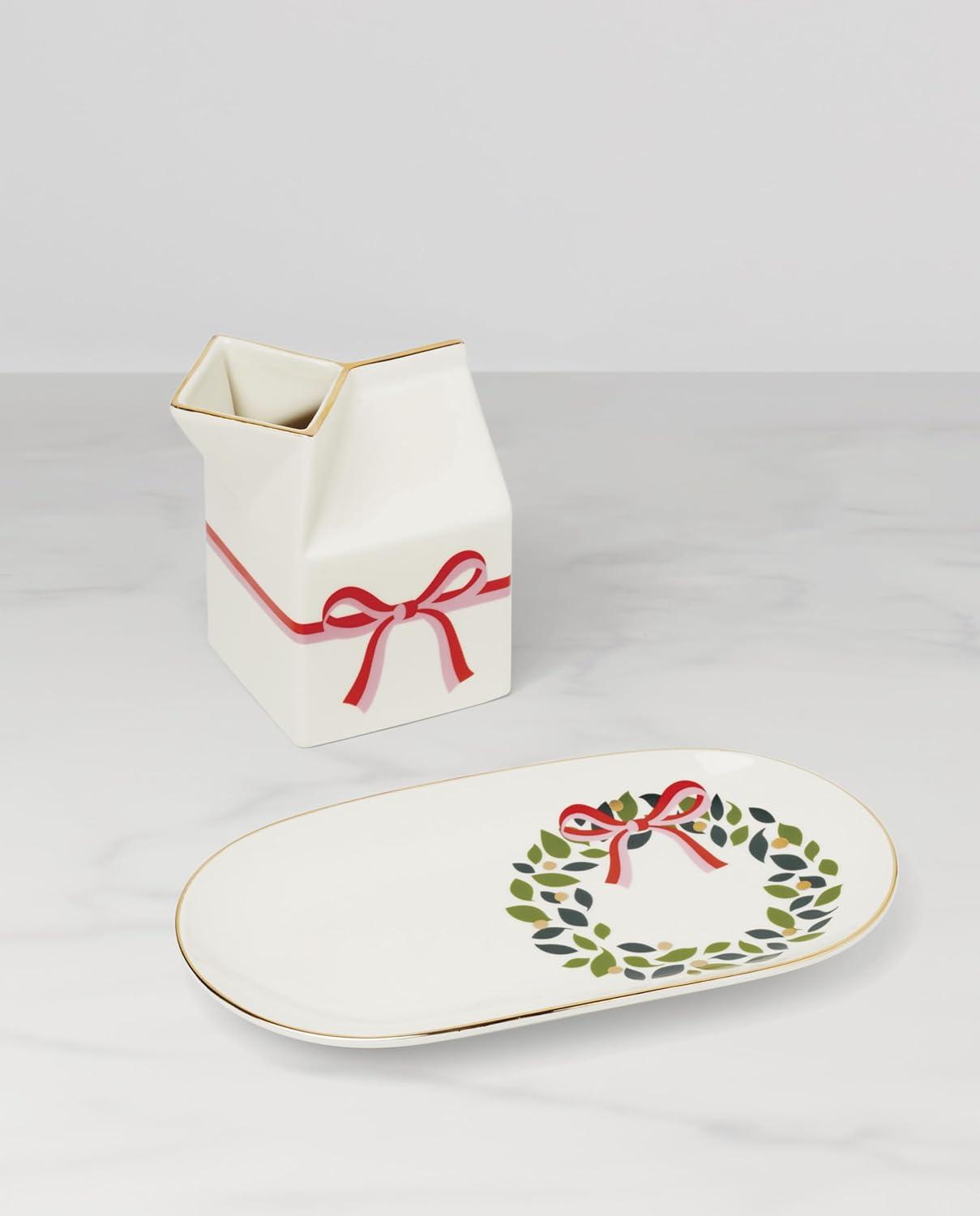 imagekate spade new york Be Jolly Milk ampamp Cookie Plate Christmas Serveware Festive Holiday