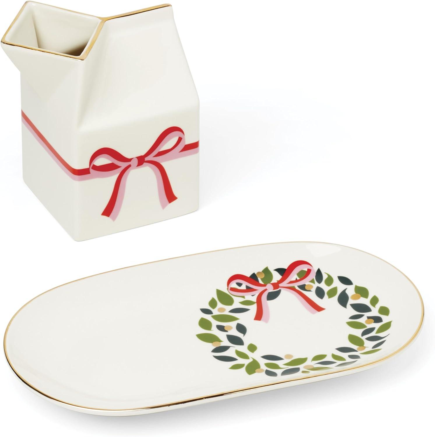 imagekate spade new york Be Jolly Milk ampamp Cookie Plate Christmas Serveware Festive Holiday