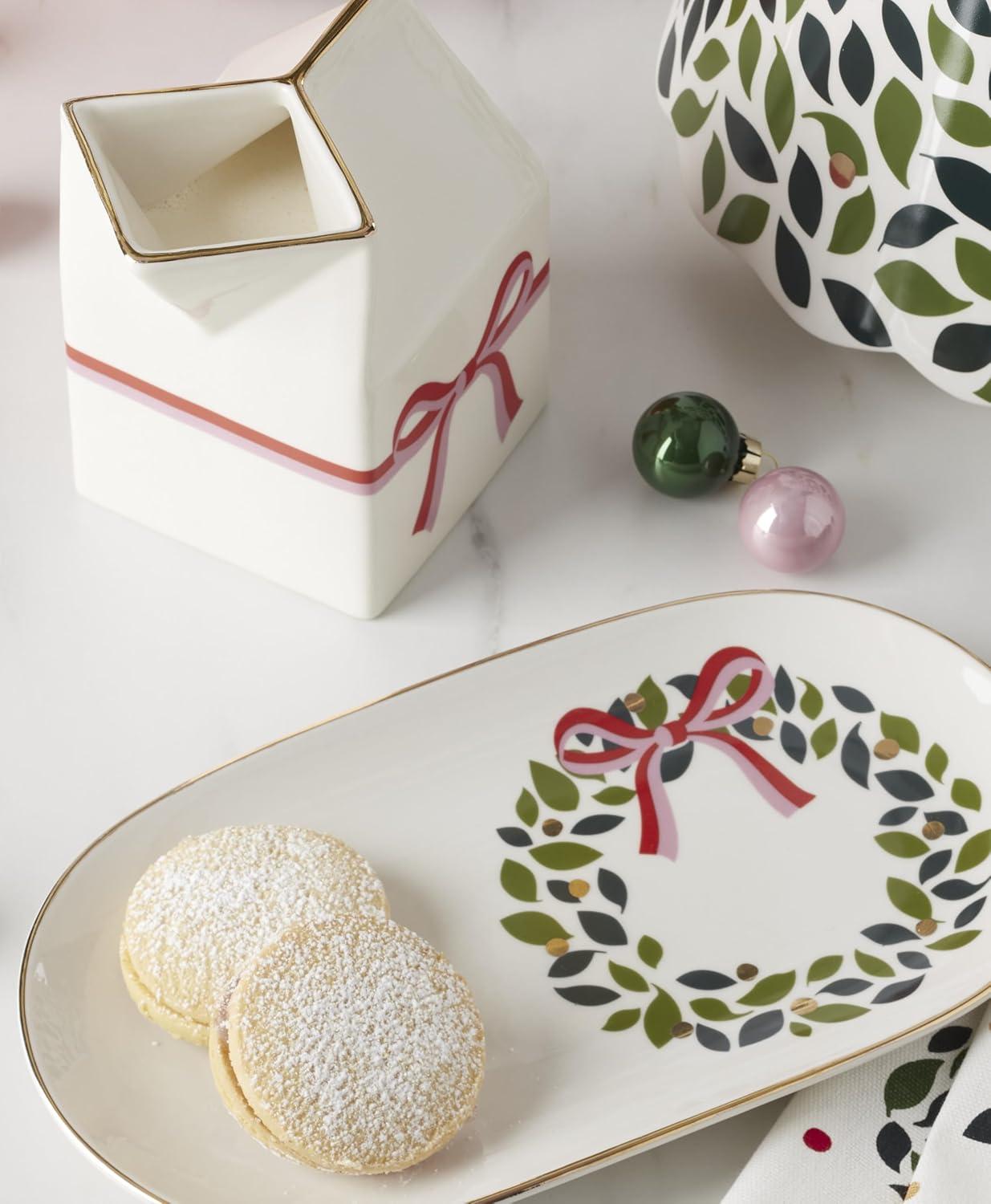 imagekate spade new york Be Jolly Milk ampamp Cookie Plate Christmas Serveware Festive Holiday