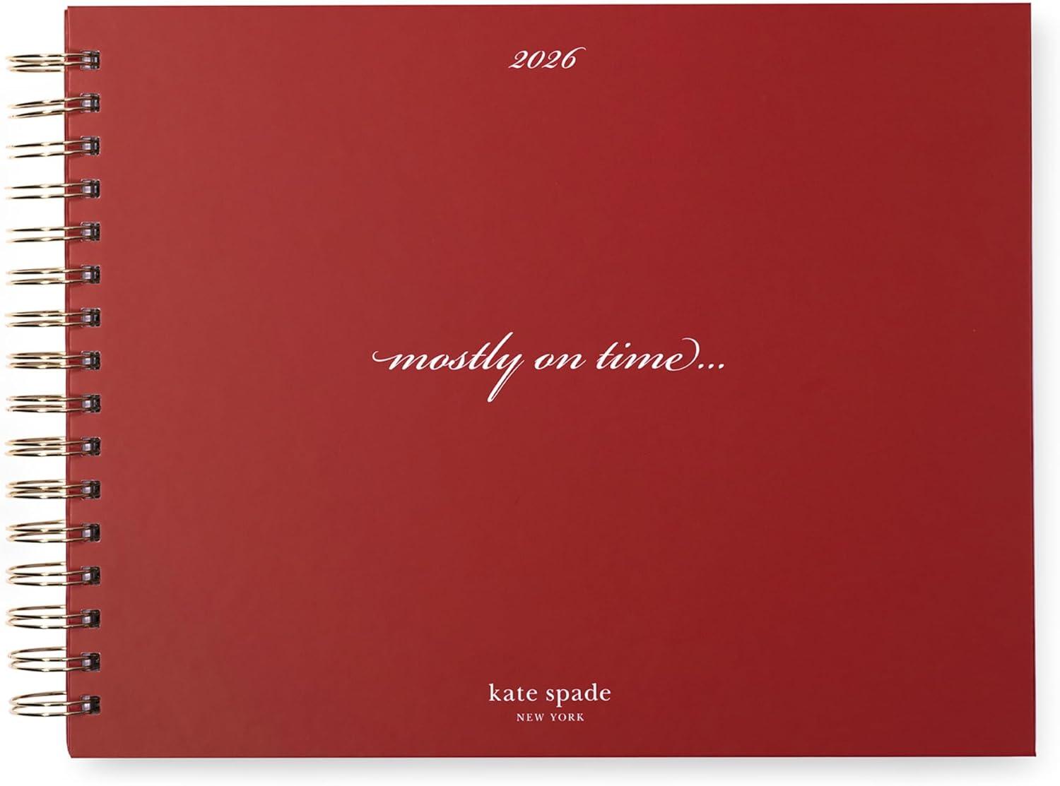 imagekate spade new york Horizontal Daily Planner 2026 Medium Agenda JanuaryDecember 2026 Hardcover Weekly and Monthly Spiral Planner with Stickers Mostly on Time