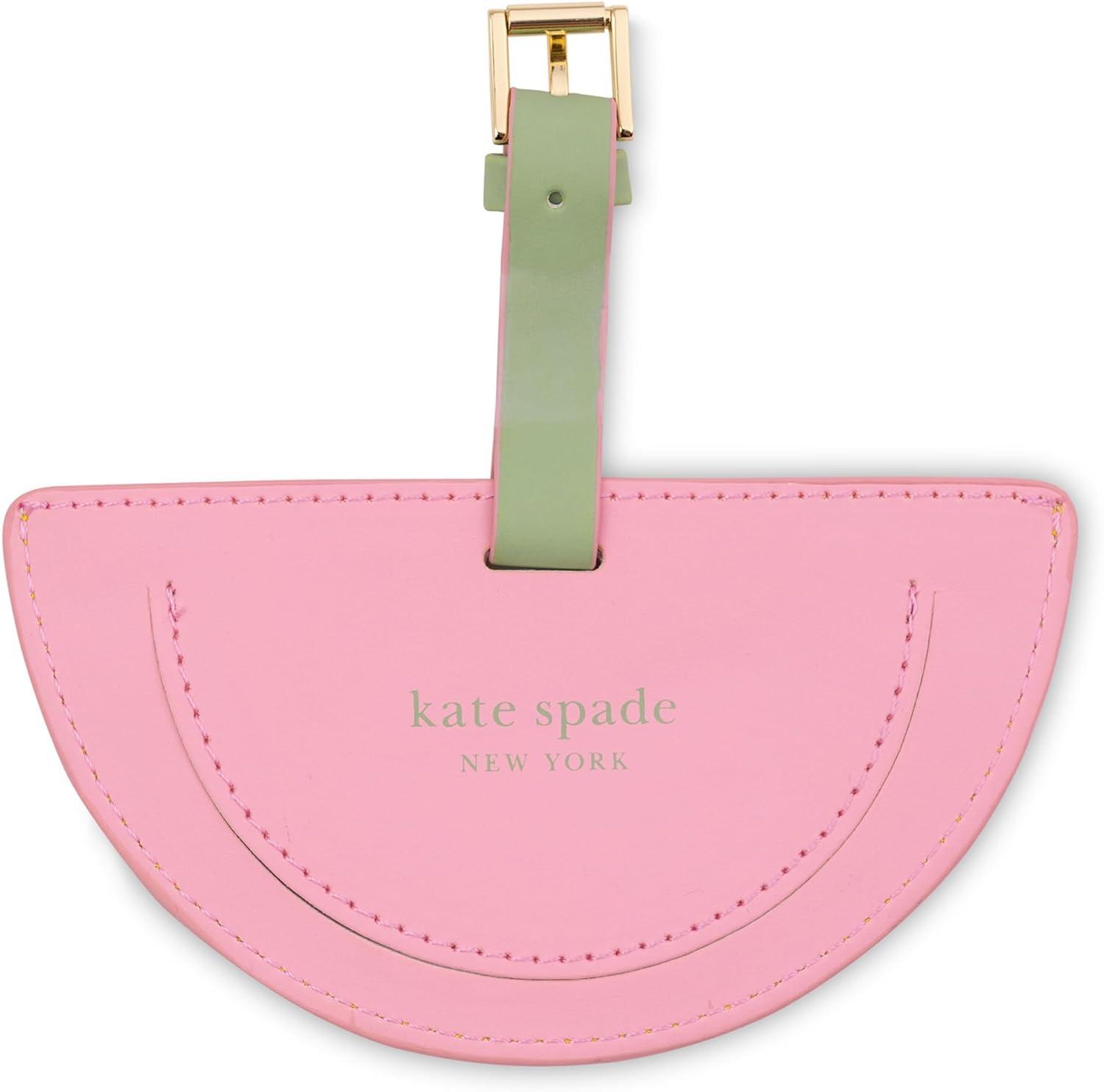 imagekate spade new york Round Yellow Vegan Leather Luggage Tag for Women Durable Suitcase ID Tag Lemon