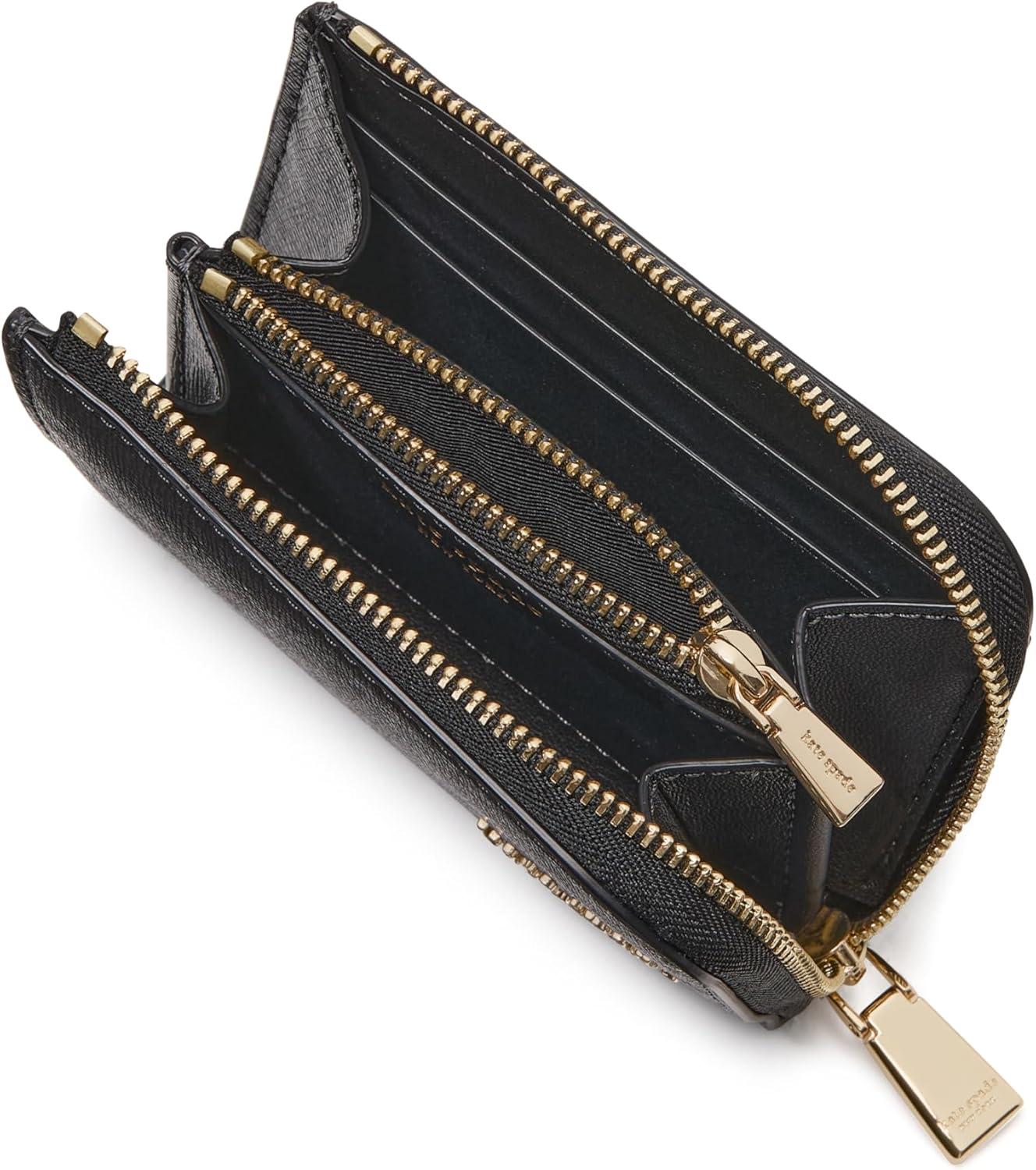 imagekate spade new york Womens Devin Saffiano Leather Zip Card Case Black