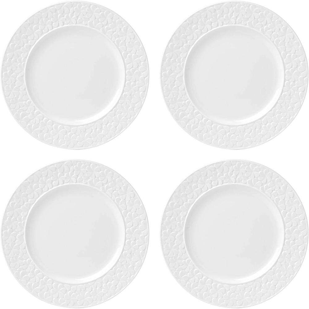 imageKate Spade New York Blossom Lane Salad Bowl ampamp Servers 375 LB WhiteAccent Plates Set of 4