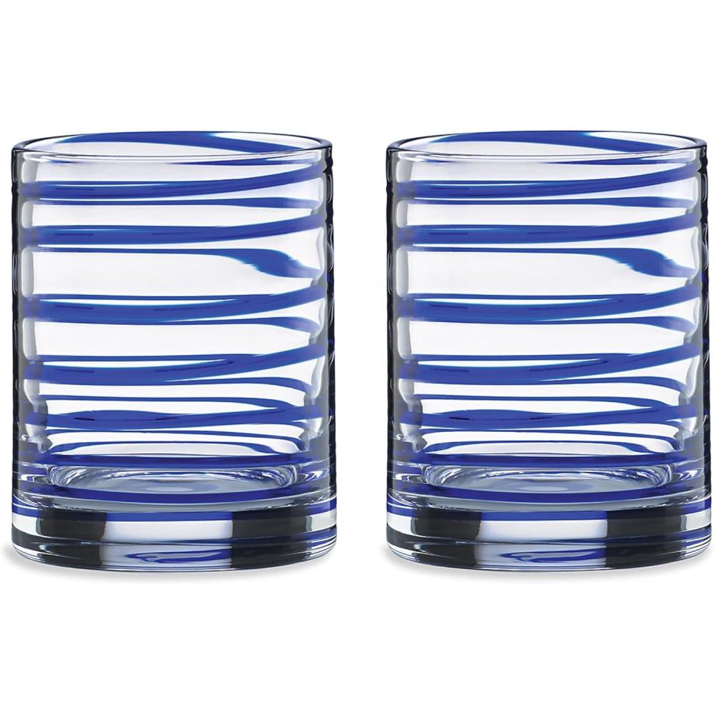 imageKate Spade New York Charlotte Street 2Piece Dof Glass Set 185 LB Blue12 Ounces Pack of 12