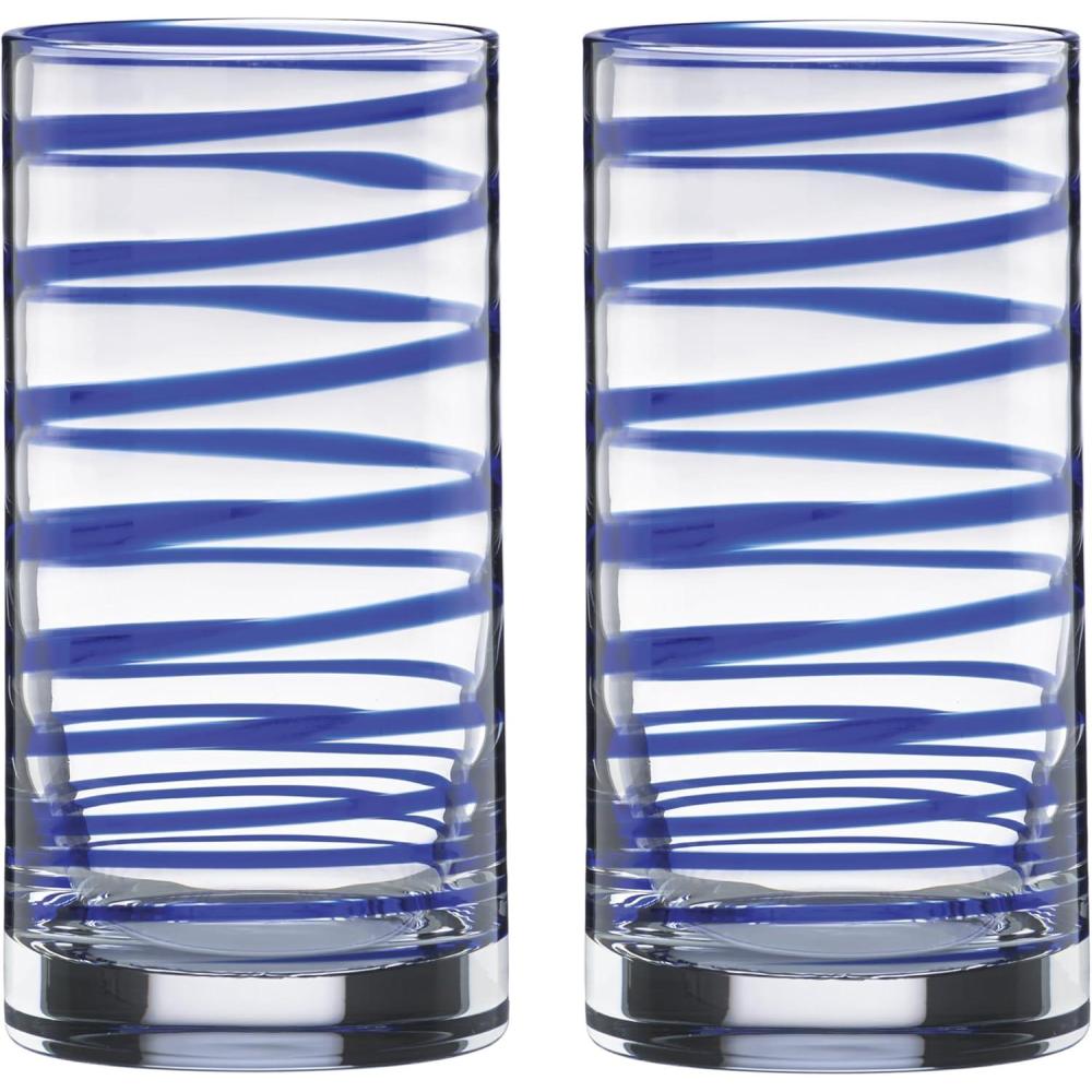imageKate Spade New York Charlotte Street 2Piece Highball Glass Set 1 Count Pack of 1 BlueBlue