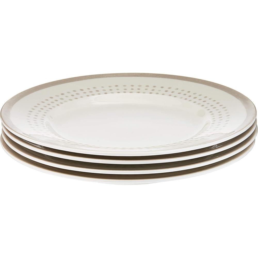 imageKate Spade New York Charlotte Street East Grey 4pc Place Setting WhiteAccent Plate