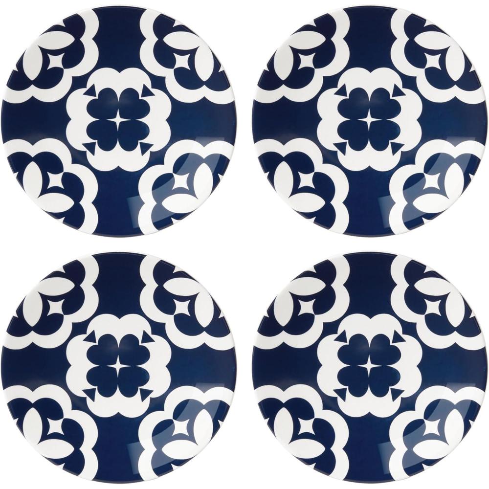 imageKate Spade New York Elegant Geo Teapot one size BlueAccent Plates Set of 4