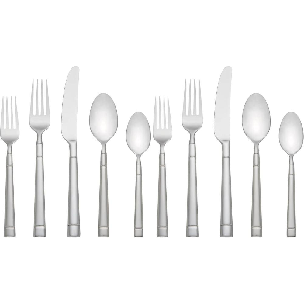 imageKate Spade New York Fair Harbor Flatware Set 1810 Stainless Steel 45Piece890 LB Pack of 2