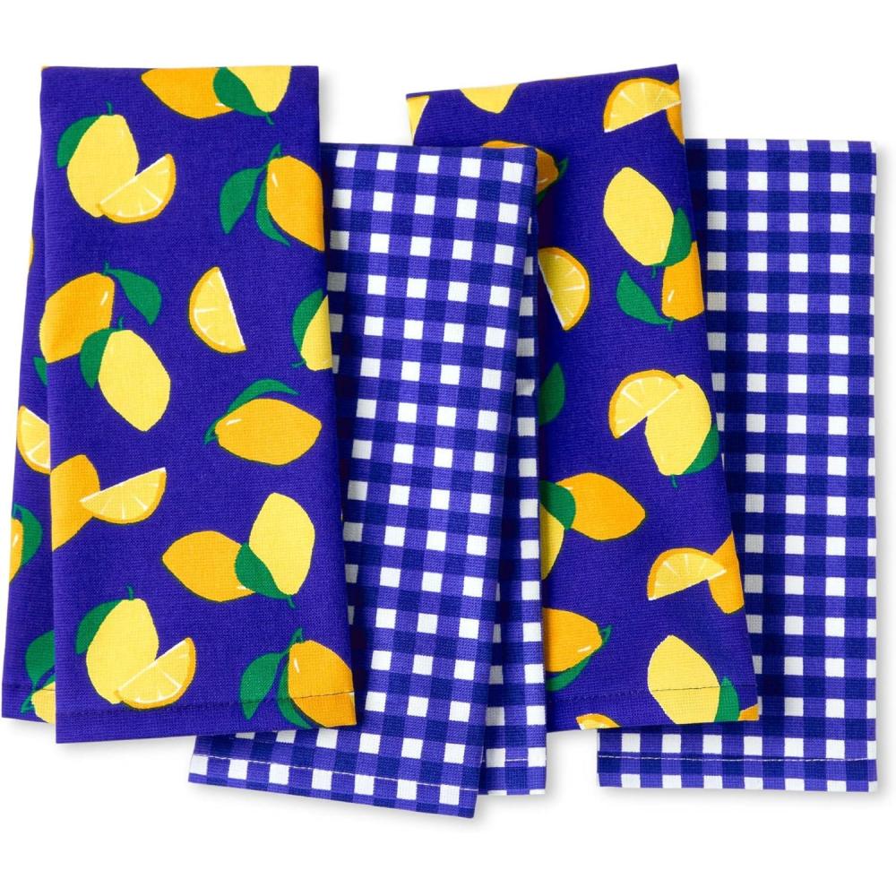 imageKate Spade New York Hot Peppers ampamp Spring Times Dot Kitchen Towels 4Pack Set Absorbent 100 Cotton RedPink 17quotx28Navy BlueYellow