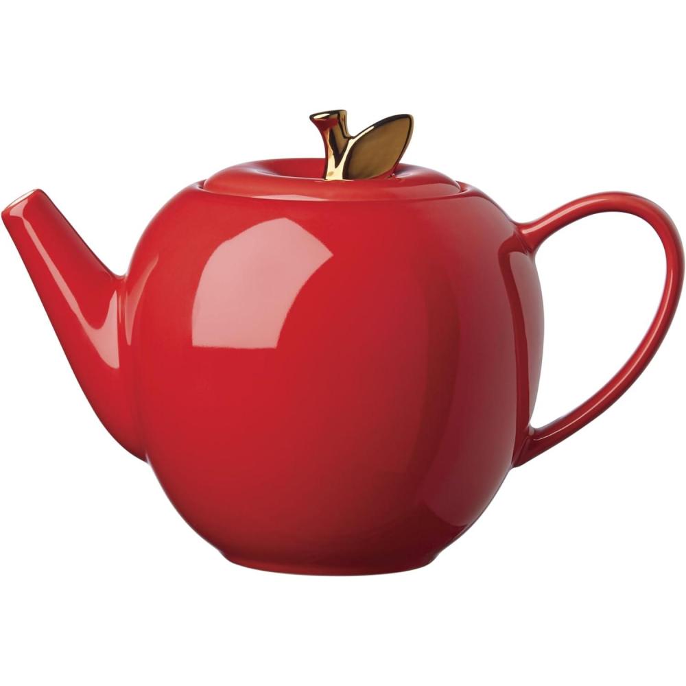 imageKate Spade New York Knock On Wood Apple Teapot one size Red