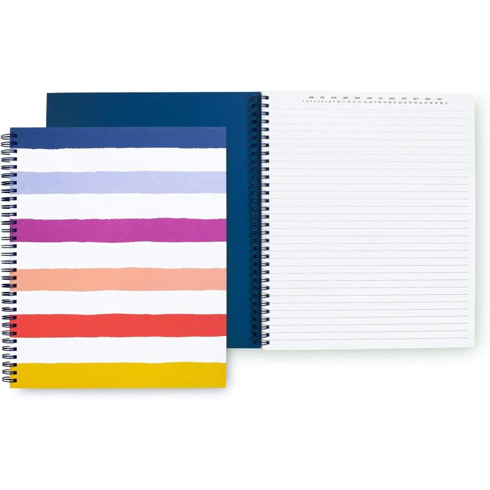 imageKate Spade New York Large College Ruled Notebook 11quot x 95quot Spiral Notebook with 160 PagesCandy Stripe