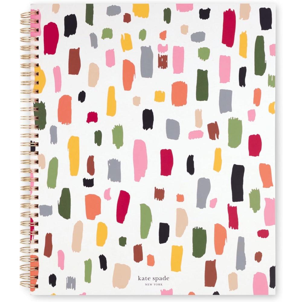 imageKate Spade New York Large College Ruled Notebook 11quot x 95quot Spiral Notebook with 160 PagesPainterly Strokes