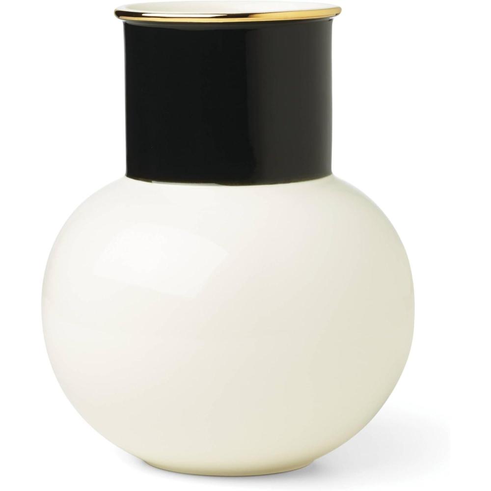 imageKate Spade New York Make It Pop Neutral White ampamp Black Bouquet VaseWhiteBlack