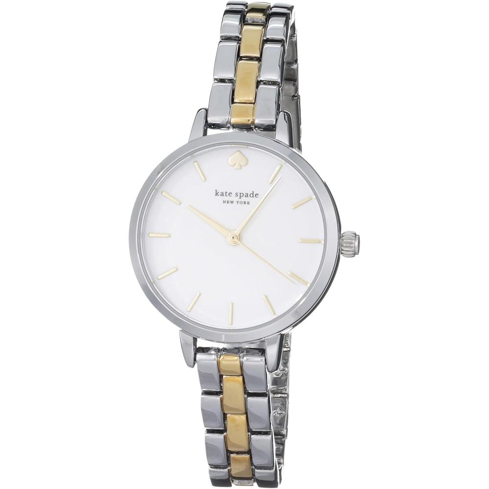 imageKate Spade New York Metro Slim Womens Watch with Alloy Steel Bracelet or Leather BandSilverGold