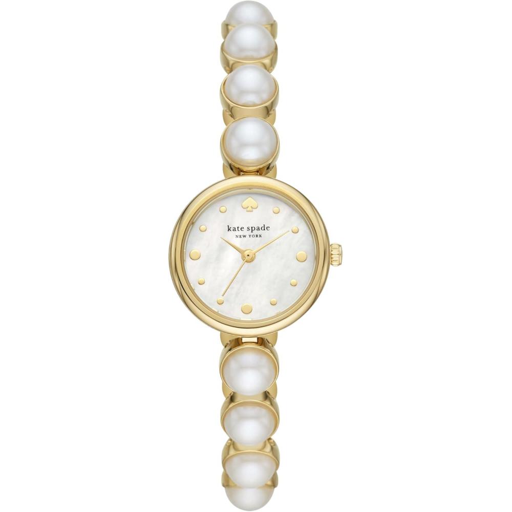 imageKate Spade New York Monroe JewelryInspired Womens Watch with Stainless Steel BraceletGold Pearl