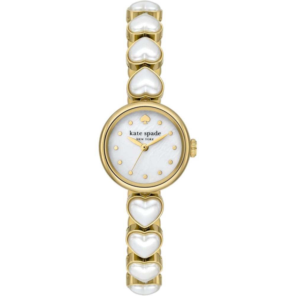imageKate Spade New York Monroe JewelryInspired Womens Watch with Stainless Steel BraceletGold Pearl Hearts