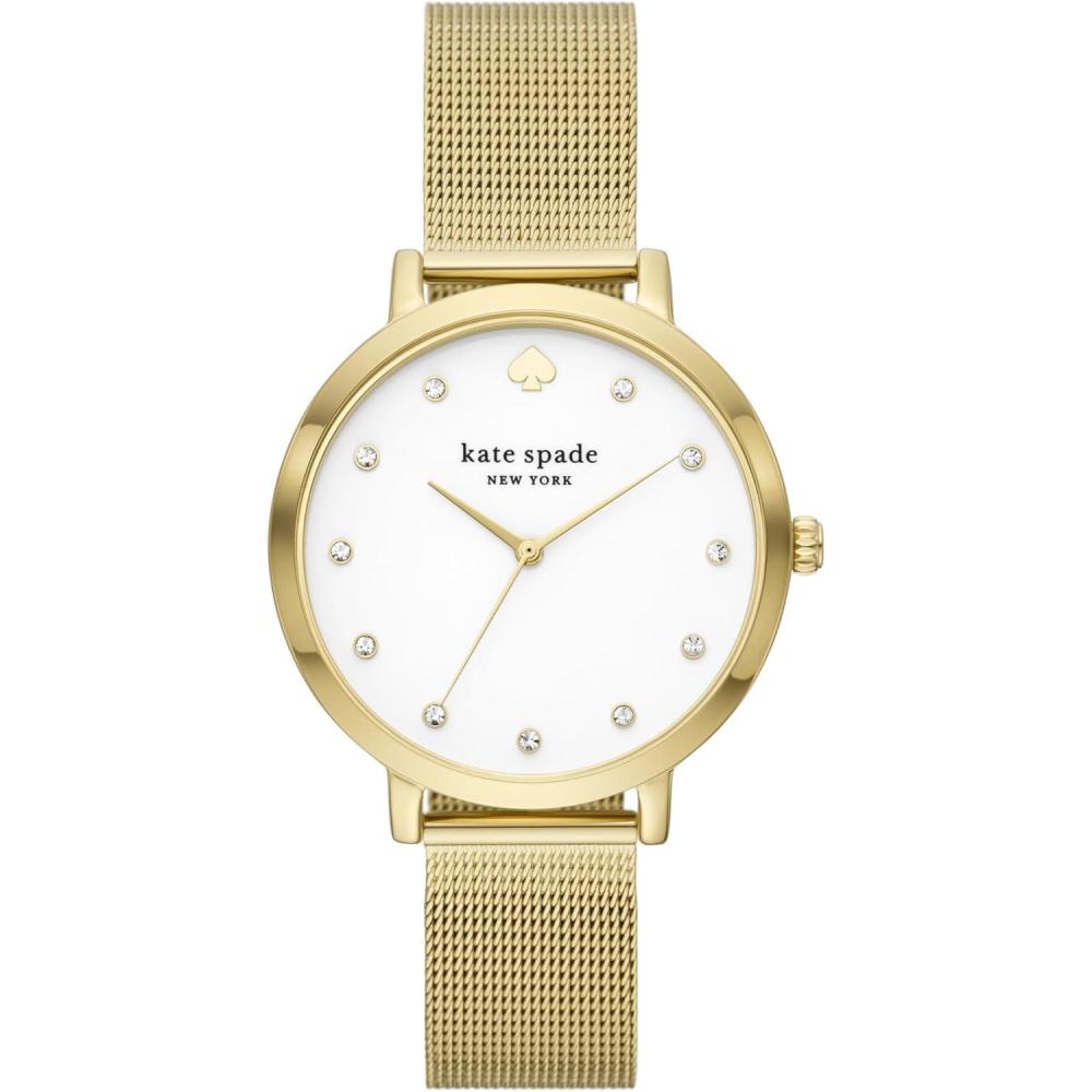 imageKate Spade New York Morningside Womens Watch with Scallop Topring and Stainless Steel Bracelet or Leather BandGold Mesh