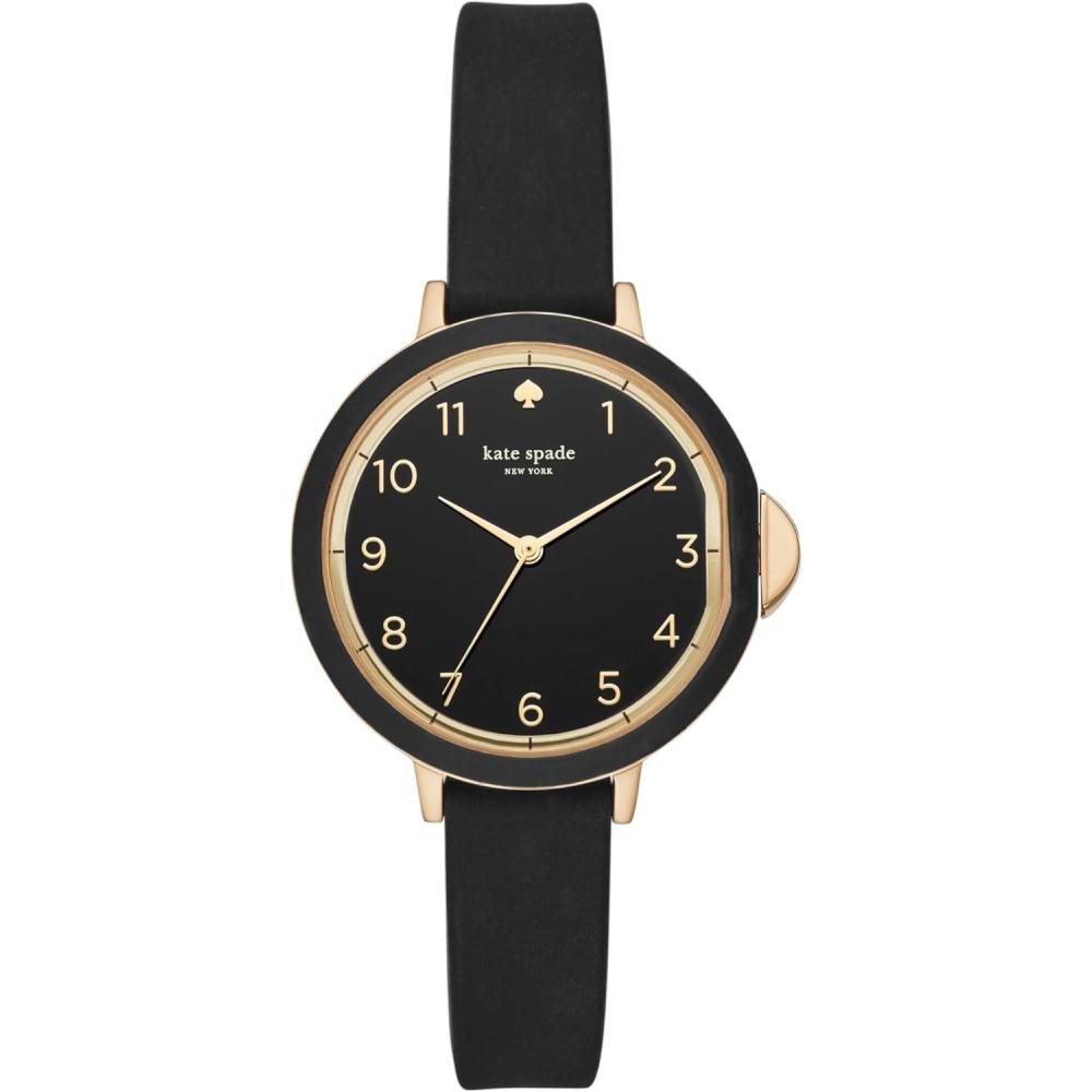 imageKate Spade New York Park Row Womens Watch with Silicone BandRose Gold Black