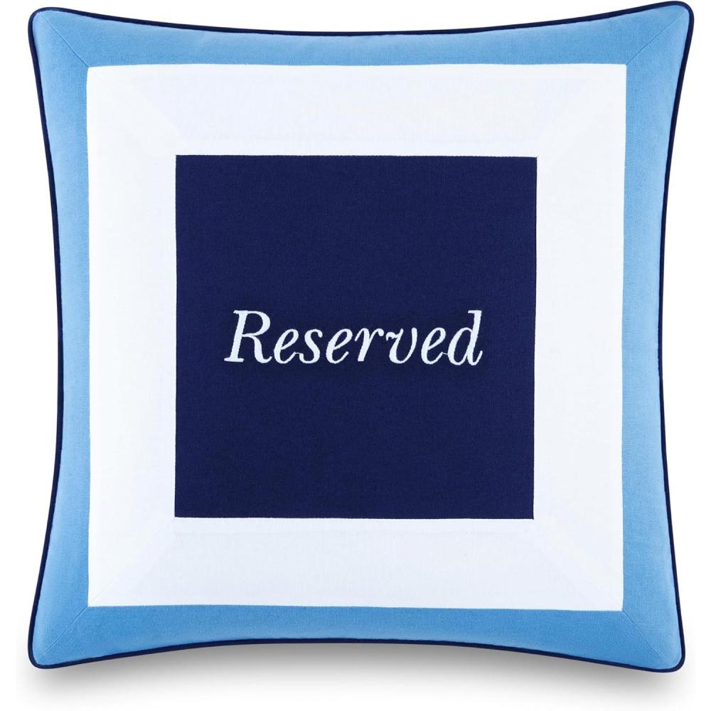 imageKate Spade New York Sorry Not Sorry Reversible Decorative Pillow 18quot x 18quot Throw Pillow for Bed or Sofa Cotton and Linen Cover RedBlue