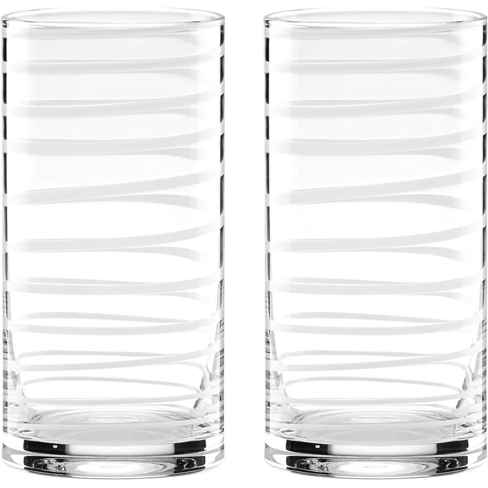 imageKate Spade New York White Charlotte Street 2Pc Highball Glass 195 LB16 Ounces