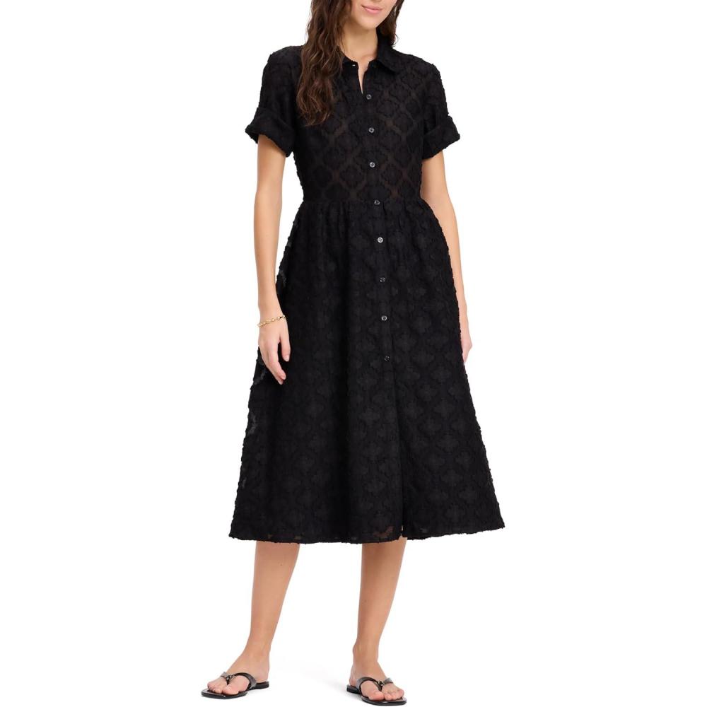 imageKate Spade New York Womens Belted Midi Shirt DressBlack